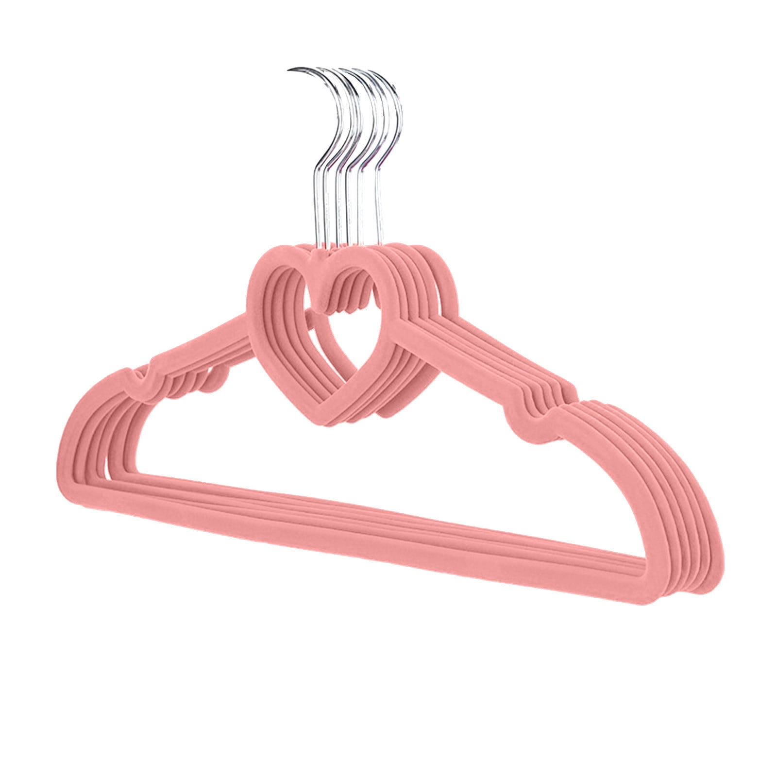 Velvet Hangers 20 Pack, 360° Swivel Rose Gold Hooks, Non Slip Felt Hangers, Space Saving Clothes Hangers, Durable & Cute Flocked Heart Hangers for Adult (Pink)
