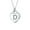 Silver-D, variant on Womens Tiny Minimalist Heart Shape Initial Pendant Necklace A-Z Sterling Silver