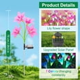 thumbnail image 5 of Solar Garden Lights Outdoor, 6 Packs Solar Lily Flower Lights Waterproof, Color Changing LED Solar Lights Outdoor Decorative, Bigger Solar Panel for Outside Patio Garden Pathway Yard Decoration, 5 of 9