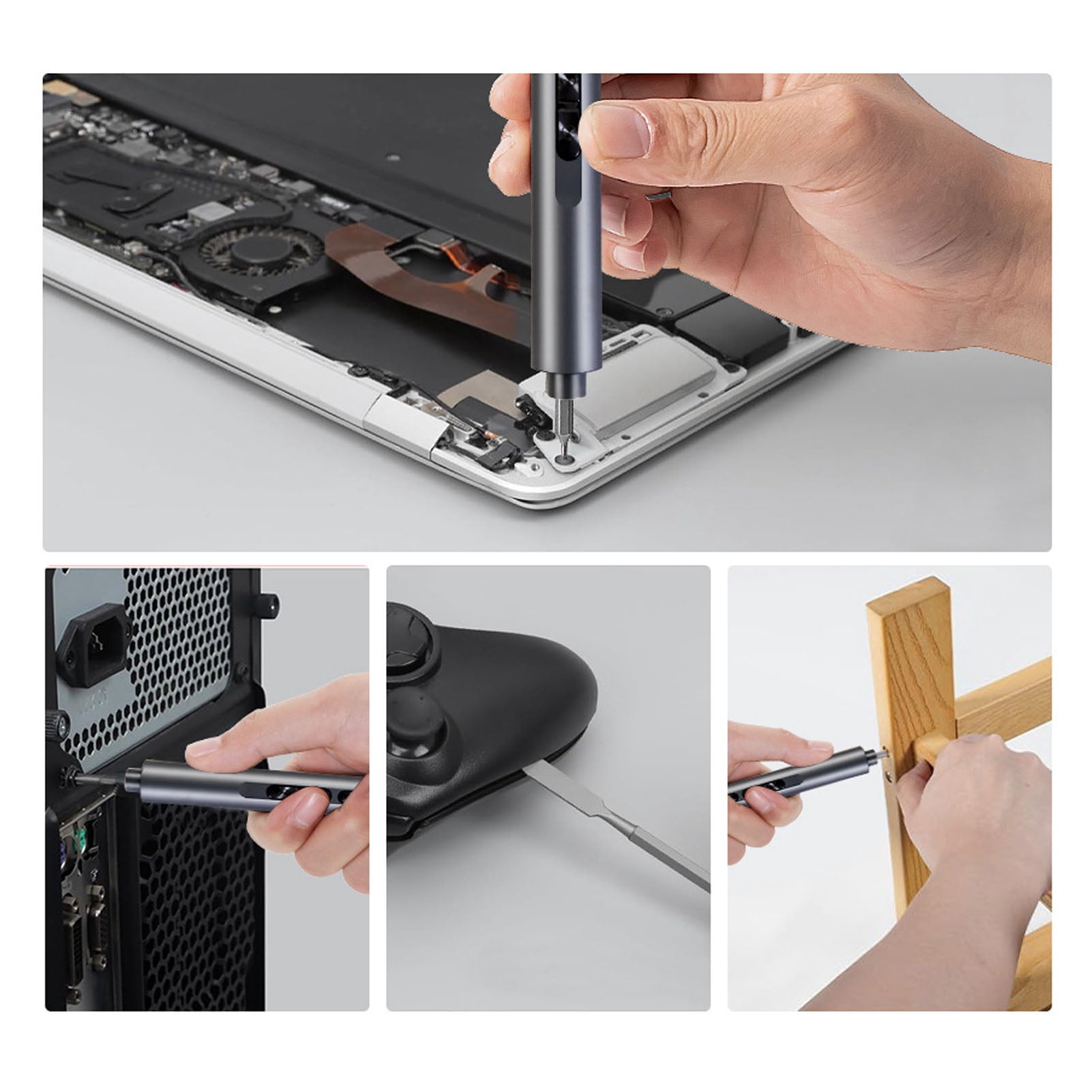 BIMZUC 124 in 1 Electric Screwdriver Set, Cordless Rechargeable Precision Repair Tool Kit with Storage Box, Li-Ion Battery Powered, Ideal for Electronics Phone PC Laptop Camera, 7.08 in / 18 cm
