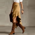 thumbnail image 2 of Aellinatey Fringe Detail Elegant Skirt Women High Waist Knee Length With Asymmetrically Hems, 2 of 8