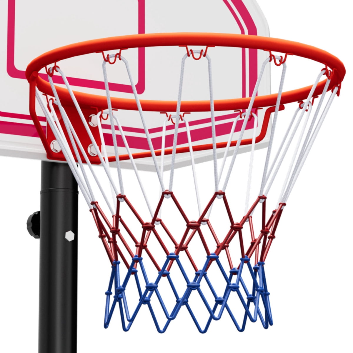 ZHICHUN Kids Portable Basketball Hoop 5.2-6.9ft Height Adjustable Rolling Wheels for Patio & Poolside