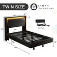 thumbnail image 3 of Einhomn Twin Size Floating Bed Frame with  LED Lights & Charging Station,Wood Platform Bed Frame with Storage Headboard,Noise Free,No Box Spring Needed,Easy to Assemble-Black, 3 of 9