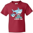 thumbnail image 3 of Inktastic My Big Sister Loves Me with Cute Sharks Youth T-Shirt, 3 of 5