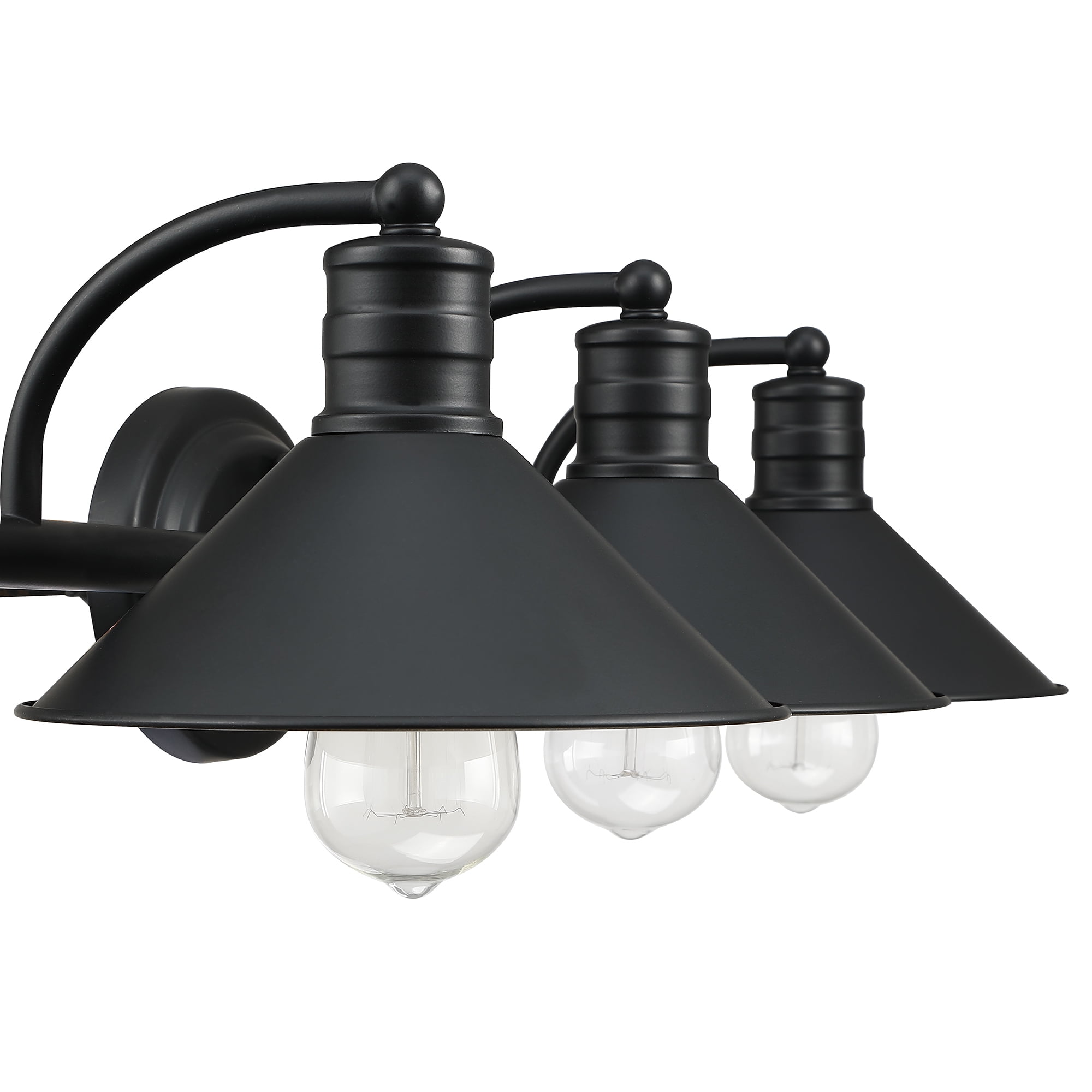 3 Light Bathroom Lights over Mirror Black and Gold Industrial Vanity Light Fixtures