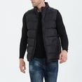 thumbnail image 3 of IROINNID Men's Sleeveless V-Neck Short Vest Solid Color Comfy Autumn And Winter Thick Down Cotton Vest, 3 of 3