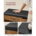 thumbnail image 4 of Storage Bench with Cushion for Home, 3 Compartments Shoe Organizer, Entryway Bench, Rustic Brown and Black, 4 of 6