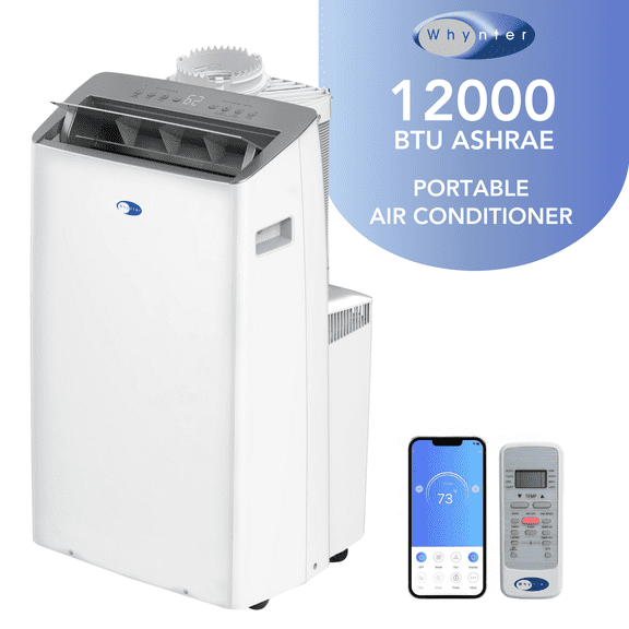 Whynter NEX Inverter Dual Hose Cooling Portable Air Conditioner, 12,000 BTU (10,000 BTU SACC), 500 sq ft, ARC 1030WN