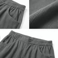thumbnail image 4 of Sunnin Womens Relaxed Corduroy Pants with Pockets Button Elastic Waist Straight Wide Leg Lounge Trousers, 4 of 6