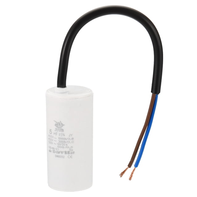 Capacitor de arranque CBB60 5uf, AC 450V 2 cables 50/60Hz cilindro 64x30mm para bombas de agua