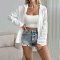 thumbnail image 2 of Jxximdong Fashion Coat for Women, Lightweight Hoodies Zip Up Fall Casual Jacket Fashion Long Sleeve Solid Color Sweatshirts Outerwear , Women's Coats White, 2 of 6
