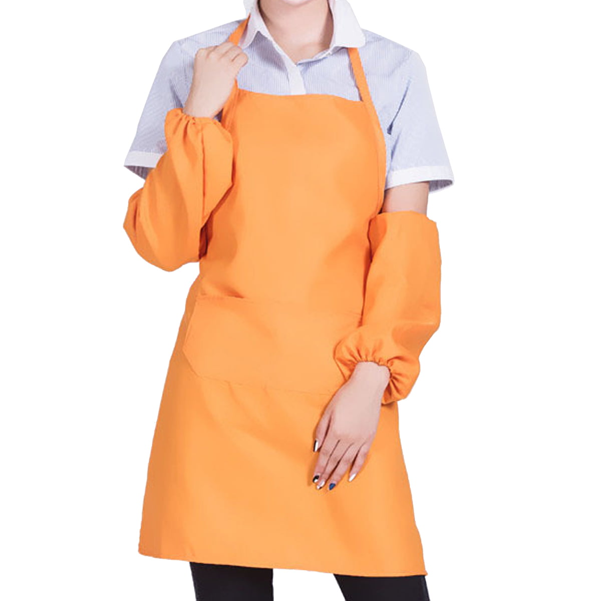 MEN WOMEN TABARD APRON OVERALL KITCHEN CATERING CLEANING BAR PLUS SIZE POCKET 