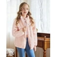 thumbnail image 4 of Oudiya Girls Fleece Jacket Sherpa Fall Winter Full Zip Fuzzy Coat Outwear with Pockets for Kids 5-13Y, 4 of 8
