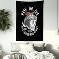thumbnail image 3 of Skull Smoking Tapestry, Vintage Art Grunge Style Skeleton Head Wearing Bicycle Hat Image, Wall Hanging for Bedroom Living Room Dorm Decor, 60W X 80L Inches, Grey and Multicolor, by Ambesonne, 3 of 5