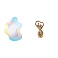 thumbnail image 1 of Espejo de maquillaje acrílico ondulado, espejo decorativo moderno para baño, estatua de pareja, recuerdo, regalo para enamorados, escultura de, 1 of 8