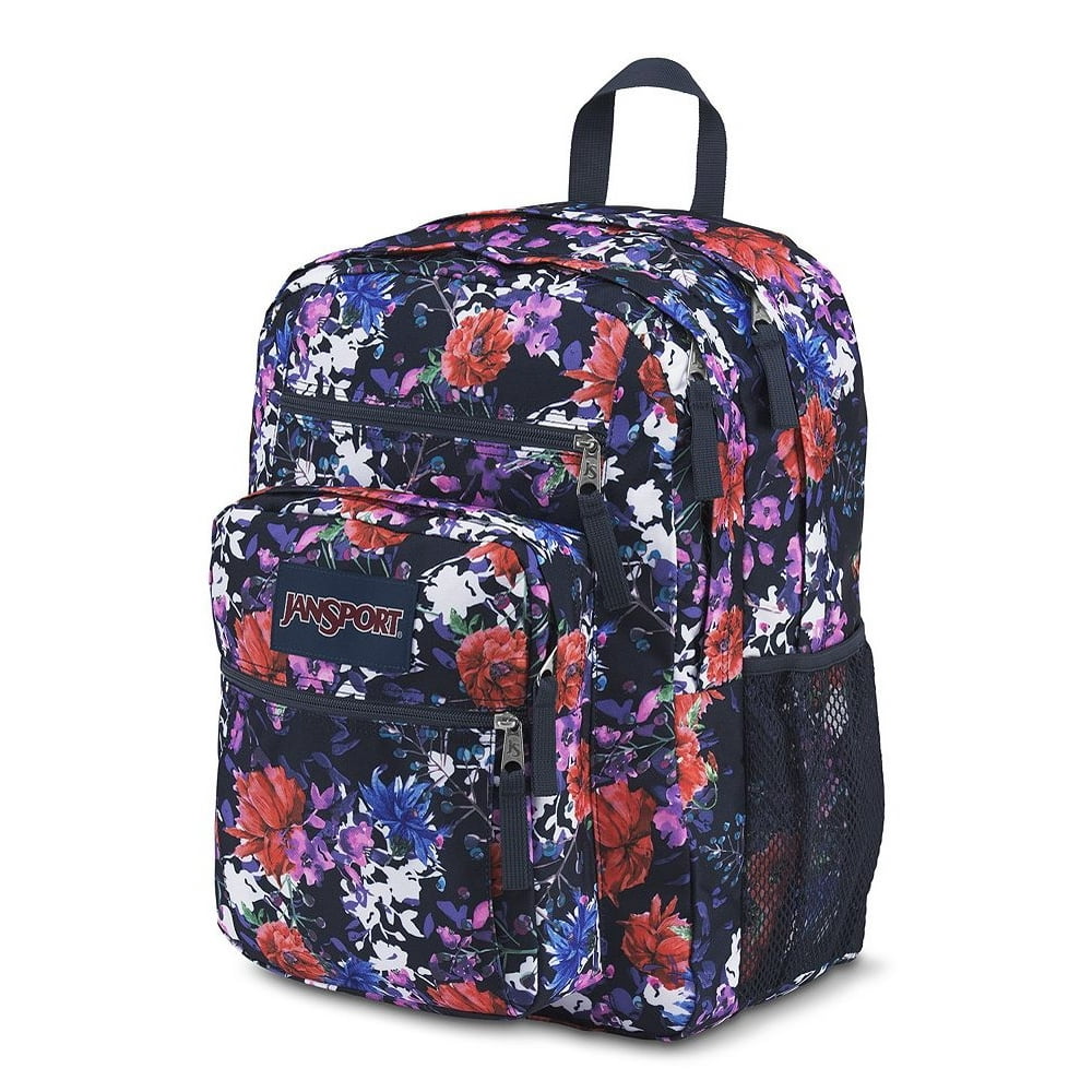JanSport Big Student Backpack Bag School NAVY FLORAL BLOOM