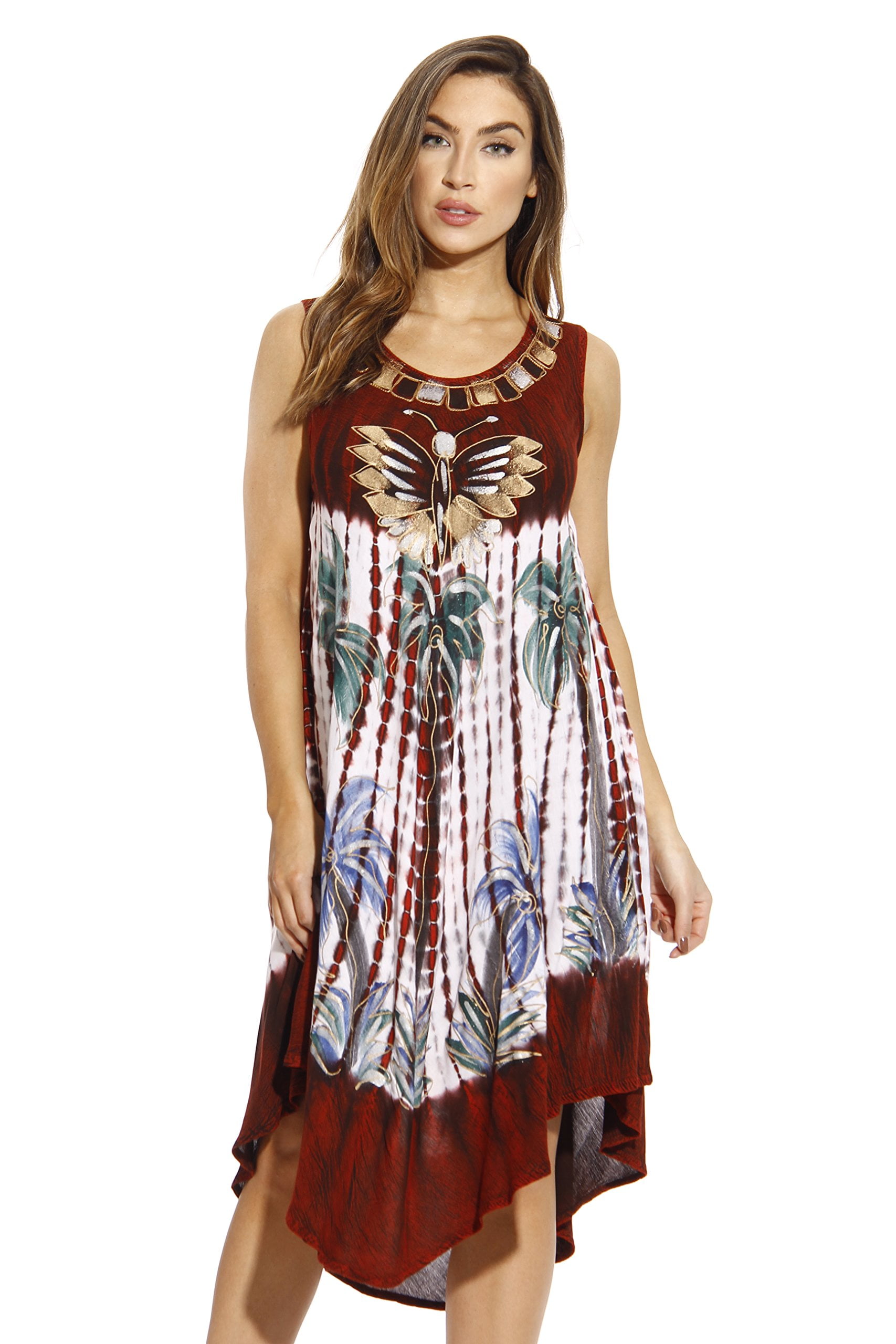 Riviera Sun Dress / Dresses for Women (Burgundy 2, Medium) - Walmart.com