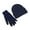 Blue, variant on LShunze Winter Warm Beanie Hat Touchscreen Gloves Set, Soft Skull Cap Gloves Set for Men and Women with Warm Knit Fleece Lined