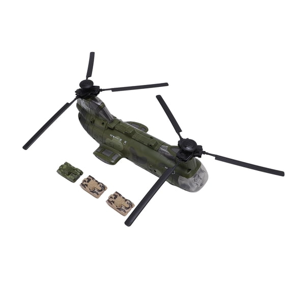 M Buder Transport Helicopter Toy with Lights and Sounds, Battery Powered Airplane Model for Kids, Green