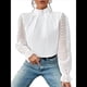thumbnail image 3 of Camisas Casuales de Larga con Volantes y Cuello Alto para Mujer XL, 3 of 8