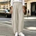 thumbnail image 3 of cocolona Womens High Waist Pleated Linen Pants Elastic Waist Wide Leg Summer Casual Beach Barrel Pants with Pockets, 3 of 5