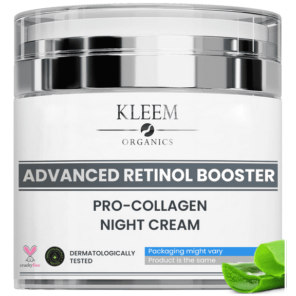 Kleem Organics Retinol Night Cream with Hyaluronic Acid & Collagen- Anti Aging Face Moisturizer to Reduce Wrinkles, Fine Lines, Age Spots -1.7 fl. oz