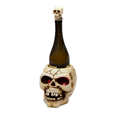Cypress Home LED Skull 1 Bottle Tabletop Wine Rack