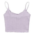 thumbnail image 3 of LoyisViDion Womans Shirts Women Tops Solid Sleeveless Pullover Vest Tank Crop Shirts Purple S, 3 of 9