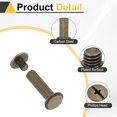 thumbnail image 4 of Uxcell 50set Chicago Screw M5 x 20mm 22mm Length Metal Phillips Nail Rivet Stud Screw Bolts Rivets Binding Post Screw for DIY Leather Belt Bag Craft Bookbinding, Bronze, 4 of 7
