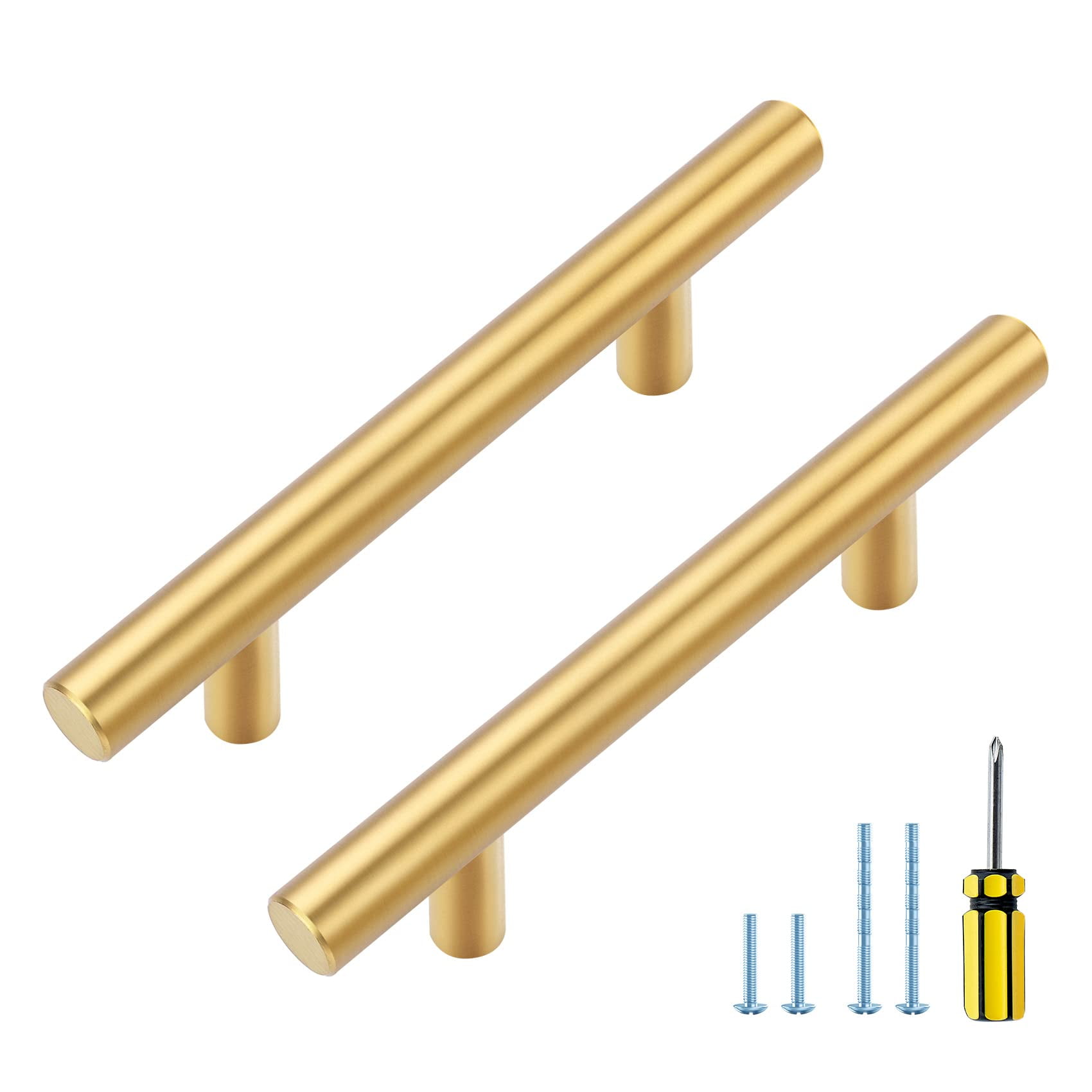 Gold Handles 5 Pack 5 Inch Brushed Gold Kitchen Pulls 3