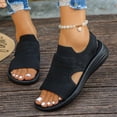 thumbnail image 2 of Rokment Womens Orthopedic Arch Support Walking Sandals Comfortable Stretchy Mesh Slip on Sock Memory Foam Driving Nursing Beach Summer Shoes for Plantar Fasciitis Black Size 6.5, 2 of 7