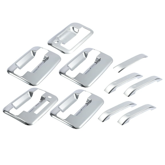 1 Set  Silver Tone Car Exterior Outside Door Handle Cover with Tailgate Covers Decor Trim for Ford F-150 2004-2014