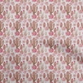 thumbnail image 1 of oneOone Rayon Peach Fabric Cactus Craft Projects Decor Fabric Printed By The Yard 56 Inch Wide, 1 of 5