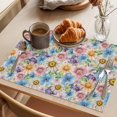 thumbnail image 3 of Watercolor Flowers Placemats Set of 12 Spring Floral Daisy Plants Country Beige Place Mats Indoor Wipeable Table Mats Washable Dining Table Placemats for Kitchen Holiday Party Home Decor 13x19 Inch, 3 of 9