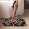 thumbnail image 4 of 1pc Lotus Flower with Ornate Absorbent Non-Slip Bathroom Thickened Flannel Rug Decor,Soft,Quick Drying,Suitable For Indoor/outdoor Use,Bathrooms,Bedrooms,Kitchens,Terrace,Laundry Rooms,16"x24", 4 of 9