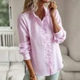 thumbnail image 5 of Kogui Womens Shirts Super Soft Free Button Down Shirts for Women Solid Short/Long Sleeve Striped Formal Work Dress Blouses Tops (Pink,L), 5 of 7