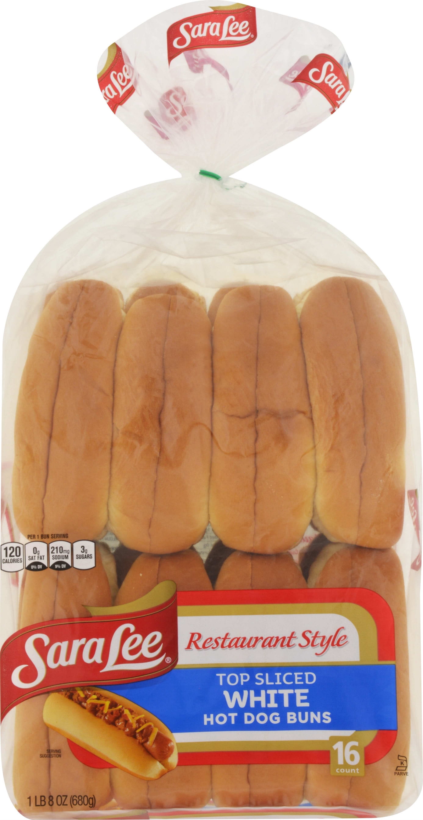 Sara Lee Restaurant Style Top Sliced White Hot Dog Buns ...