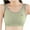 Green, variant on Xfvqtps Sports Bras for Girls Lightly Padded Cotton Soft Comfortable Breathable Fixed Cup Seamless Elastic Solid Color Training Bras for Girls 9-18 Years Yellow