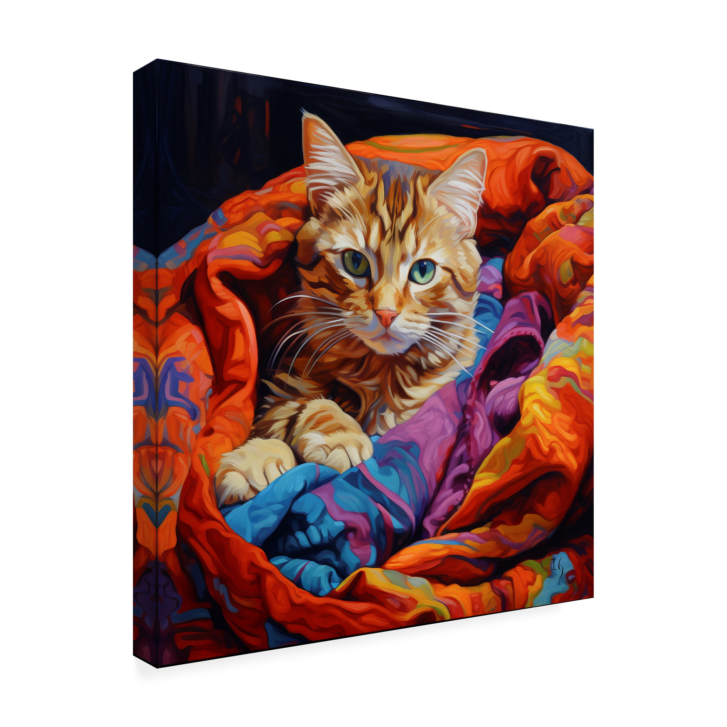 Canvas Wall Art - Ivan Guaderrama 'A Colorful Encounter' Wall Art for Living Room, Bedroom, or Office DÃ©cor by Trademark Fine Art - 35 x 35 Inches