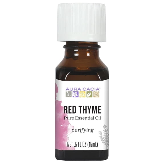 Aura Cacia Pure Essential Oil Thyme, Red(Thymus Vulgaris) - 0.5 Oz