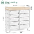 thumbnail image 3 of BEHERZT Rolling Storage Cart with 10 Large Drawers, Utility Cart with Wooden TableTop for Craft Organizers, White, 3 of 6
