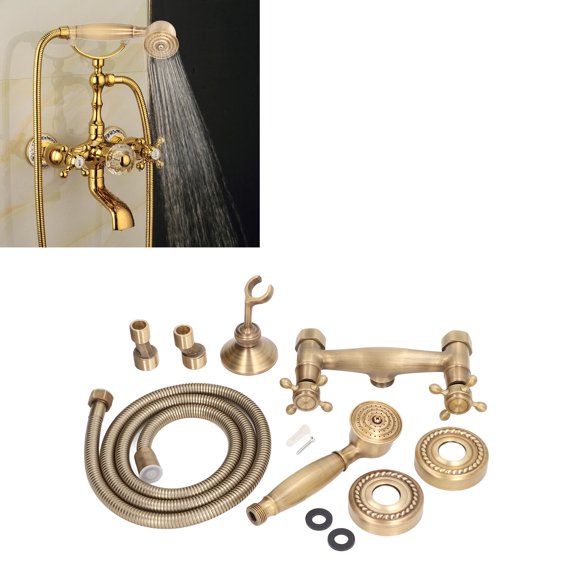 Tub Shower Faucet Set, Antique Brass Bathroom Shower Faucet Scratch for Home