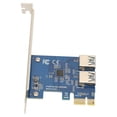 thumbnail image 2 of Tarjeta elevadora PCI E 1 a 2, buena flexibilidad, alta estabilidad, divisor Pcie 1 a 2, tarjeta elevadora PCIE para minería de Bitcoin Ethereum, placa azul, 2 of 8
