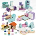 thumbnail image 1 of Juego de muebles de madera para casa de muñecas Lehoo Castle, 39 piezas, 5 habitaciones, 1 of 9