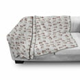 thumbnail image 2 of Mushroom Soft Flannel Fleece Throw Blanket, Repeating Botanical Items with Polka Dots on a Plain Background, Cozy Plush for Indoor and Outdoor Use, 50" x 60", Dark Pink Champagne, by Ambesonne, 2 of 5