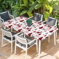 thumbnail image 2 of Christmas Table Cloths for 5 Foot Rectangle Tables, Xmas Plaid Elk Winter Red Black Tree Snowflakes Patio Waterproof Elastic Fitted Tablecloths, Washable Rectangular Table Cover for Camping, 2 of 8