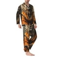 thumbnail image 2 of Fotbe Jungle Meditating Lion Pijama de Hombre con Estampado de Manga Larga, Conjunto de 2 Piezas, Ropa de Dormir Suave y Cómoda con Bolsillos-Small, 2 of 7