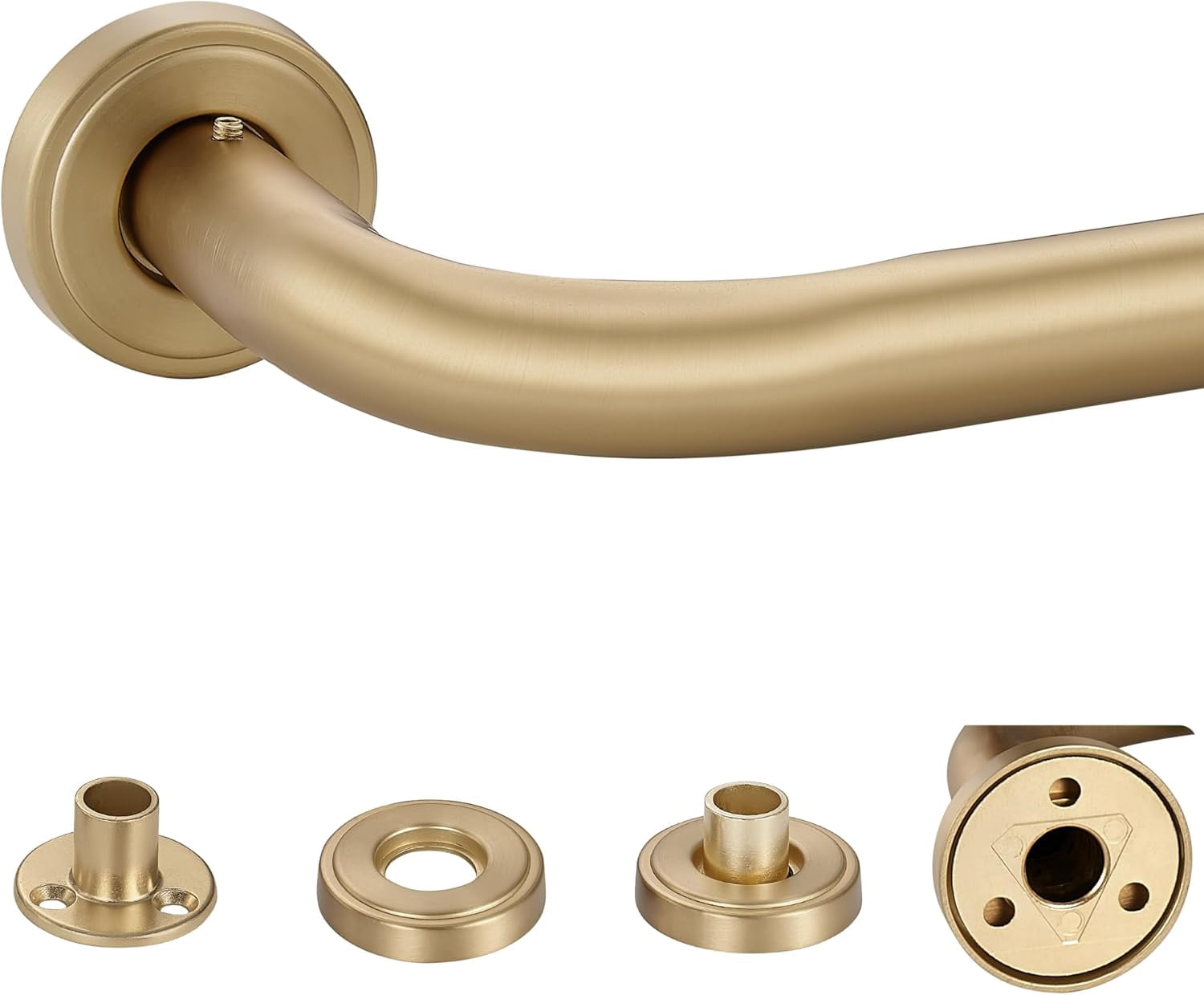 Antique Bronze Wrap Around Curtain Rod, 1 Inch Diameter, 28 to 150 Inch, Adjustable Blackout Curtain Rod with Zinc Alloy Double-deck Finials and Aluminum Center Brackets