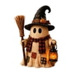 thumbnail image 2 of Voglyf Light Up Ghost Witch Figurine, 5.9" Wooden-Look Halloween Skeleton Decoration with Warm LED Lantern, Cute Spooky Collectible Statue for Indoor Tabletop, Mantel, Desk and Party Decor, 2 of 6