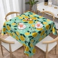 thumbnail image 2 of Lemon Table Cloth 54 Inch - Yellow and Teal Tablecloth Round Fruit Table Covers for Party Kitchen Picnic Dining Decor, 2 of 8